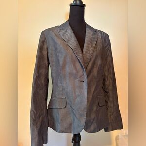 New York & Company Navy Pinstripe Blazer